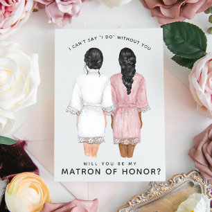 Invitación ¿Serás mi Dama de Honor? Chicas con batas invitada