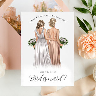 Invitación ¿Serás mi dama de honor? Chicas con vestidos V2 In