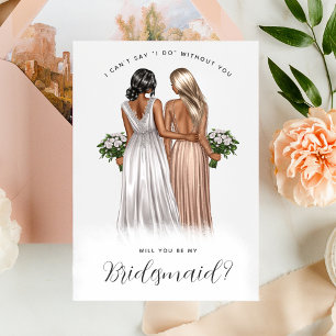 Invitación ¿Serás mi dama de honor? Chicas con vestidos V2 In