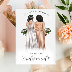 Invitación ¿Serás mi dama de honor? Chicas con vestidos V2 In