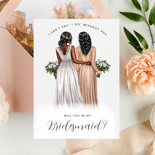 Invitación ¿Serás mi dama de honor? Chicas con vestidos V2 In