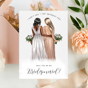Invitación ¿Serás mi dama de honor? Chicas con vestidos V2 In