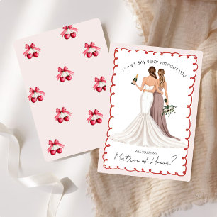 Invitación ¿Serás mi dama de honor? Chicas de vestido largo