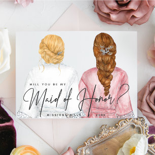 Invitación ¿Serás mi Dama de Honor? Chicas en batas