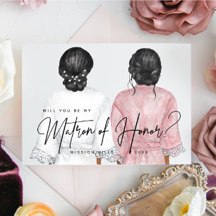 Invitación ¿Serás mi dama de honor? Chicas en batas Inv