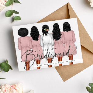 Invitación ¿Serás mi dama de honor? Chicas en batas V2