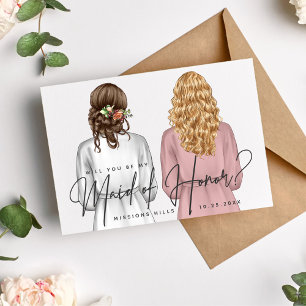 Invitación ¿Serás mi dama de honor? Chicas en batas V2 en