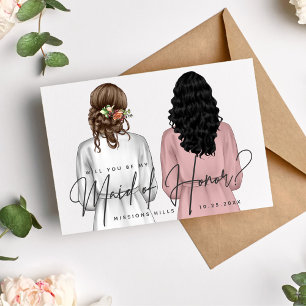 Invitación ¿Serás mi dama de honor? Chicas en batas V2 en