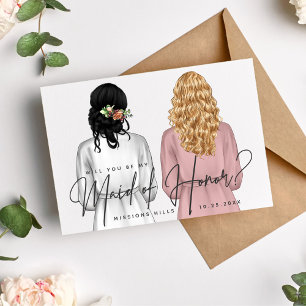 Invitación ¿Serás mi dama de honor? Chicas en batas V2 en