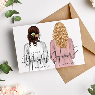 Invitación ¿Serás mi dama de honor? Chicas en batas V2 en