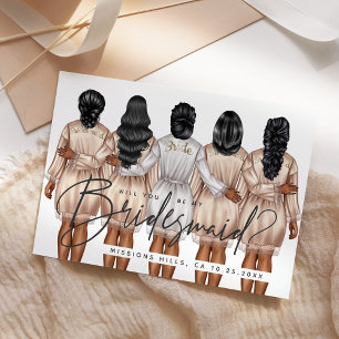 Invitación ¿Serás mi dama de honor? Chicas en batas V3 Invit