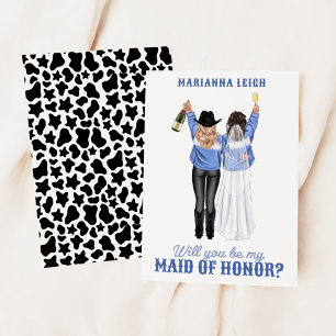 Invitación ¿Serás mi Dama de Honor? Chicas en Denim Invit
