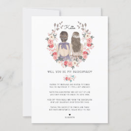 Invitación ¿Serás mi dama de honor/dama de honor propuesta?