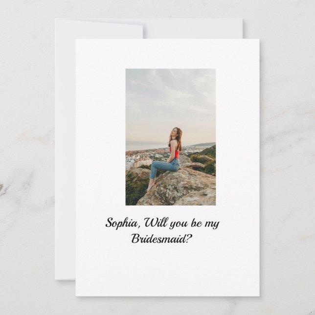 Invitación Serás mi dama de honor elegante moderno (Anverso)