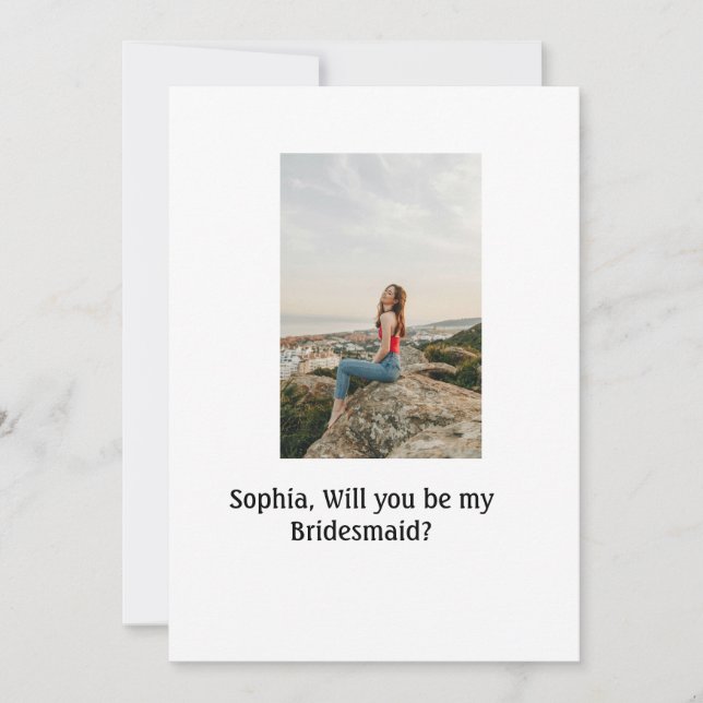 Invitación Serás mi dama de honor elegante moderno (Anverso)