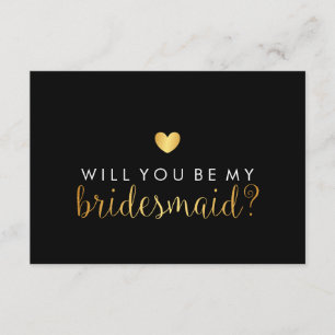 Invitación Serás mi dama de honor - Fab con guión dorado