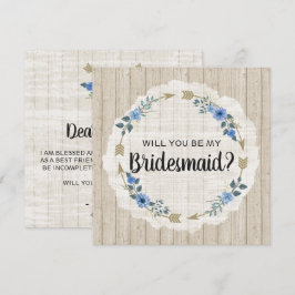 Invitación ¿Serás mi Dama de Honor Flechas Rústicas Boho