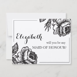 Invitación ¿Serás mi dama de honor floral de Moda rústica?