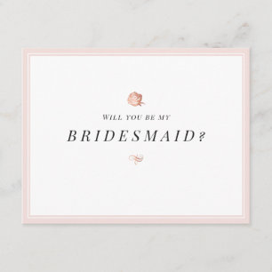 Invitación Serás mi dama de honor floral minimalista