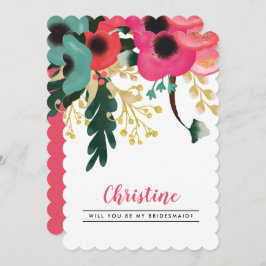 Invitación ¿Serás mi dama de honor? Floral moderna