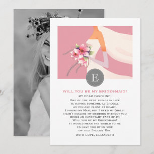 Invitación ¿Serás mi dama de honor? Foto de Bride Silhouette