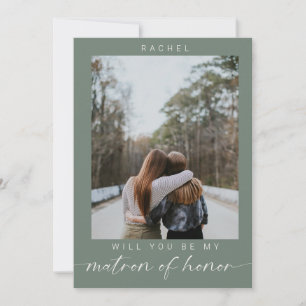 Invitación ¿Serás mi Dama de Honor Foto Verde Menta