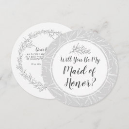 Invitación ¿Serás mi dama de honor? Hojas botánicas modernas