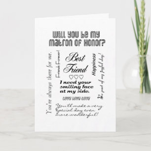 Invitación ¿Serás mi dama de honor, mejor amiga?