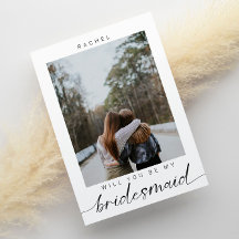 ¿Serás mi dama de honor Minimalista foto moderna?