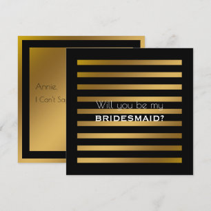 Invitación ¿Serás mi dama de honor moderna de banda negra?
