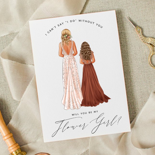 Invitación ¿Serás mi dama de honor? Niñas en vestidos Invitat (Subido por el creador)