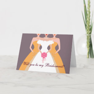 Invitación ¿Serás mi dama de honor? Partido Bridal (naranja)