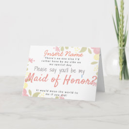 Invitación ¿Serás mi dama de honor? personalizado de la tarje