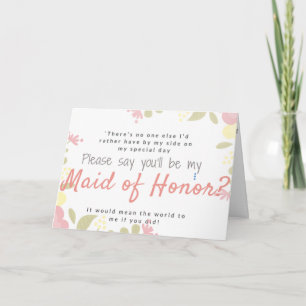 Invitación ¿Serás mi dama de honor? personalizado de la tarje