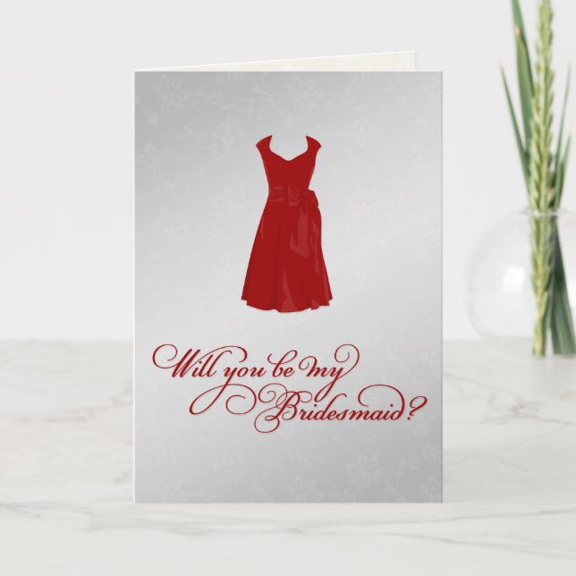 Invitación "¿Serás mi dama de honor?" (¡PERSONALIZADO VESTIDO (Anverso)