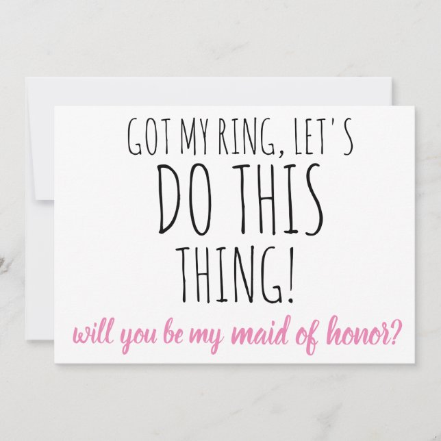 Invitación ¿serás mi dama de honor? propuesta de boda (Anverso)