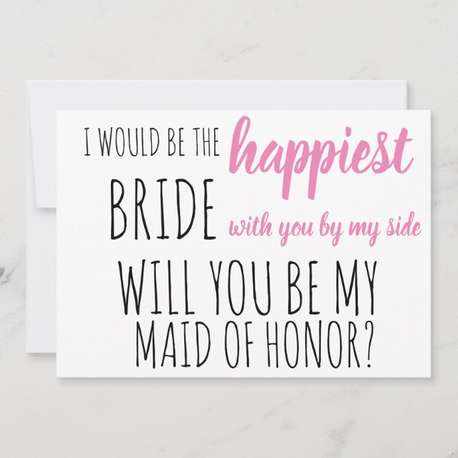 Invitación ¿serás mi dama de honor? propuesta de boda (Anverso)