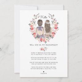 Invitación ¿Serás mi dama de honor/Propuesta de dama de honor