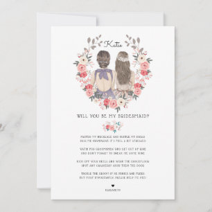 Invitación ¿Serás mi dama de honor/Propuesta de dama de honor