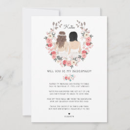 Invitación ¿Serás mi dama de honor/Propuesta de dama de honor