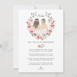 Invitación ¿Serás mi dama de honor/Propuesta de dama de honor