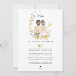 Invitación ¿Serás mi dama de honor/Propuesta de dama de honor