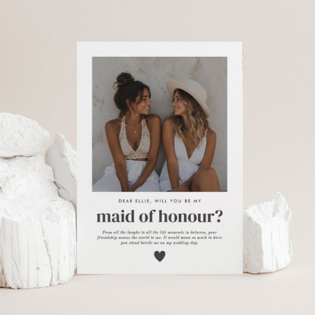 Invitación ¿Serás mi Dama de Honor Propuesta de Foto (Zazzle Will You Be My Maid of Honour Photo Proposal Invitation )