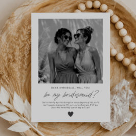 Invitación ¿Serás mi Dama de Honor Propuesta Manuscrita