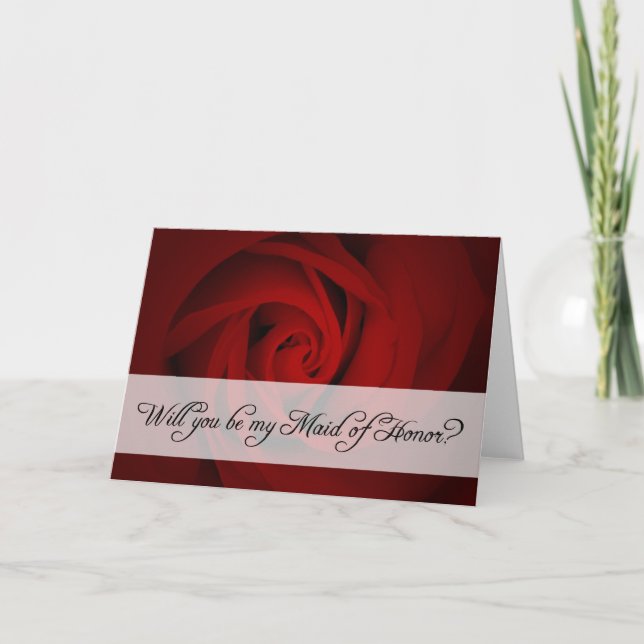 Invitación ¿serás mi dama de honor? :rosa (Anverso)