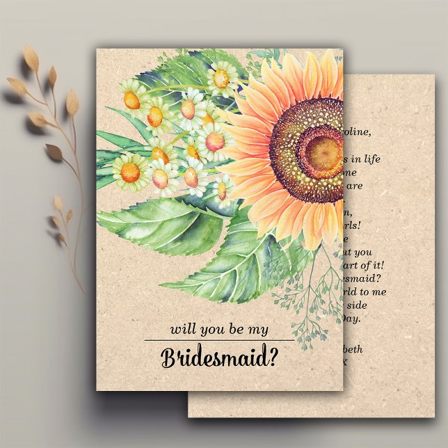 Invitación ¿Serás mi dama de honor? Sombardos Rústicos (Subido por el creador)