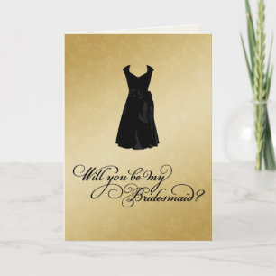 Invitación "¿Serás mi dama de honor?" TU color y oro