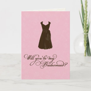 Invitación "¿Serás mi dama de honor?" TU color y rosa