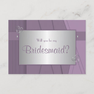 Invitación ¿Serás mi dama de honor violeta púrpura y plata?
