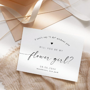 Invitación ¿Serás mi Dama de las Flores Letra Moderna y Elega